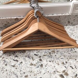 10 Wooden Hangers - Natural Tan Never Used